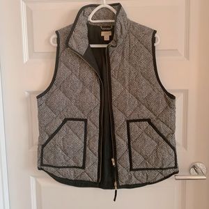 J Crew Factory puffer vest in herringbone